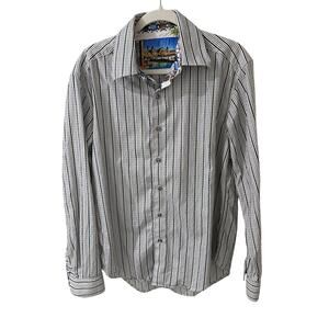 Robert Graham Tailored Fit Villa Multicolor Striped Button Up Shirt Men's L